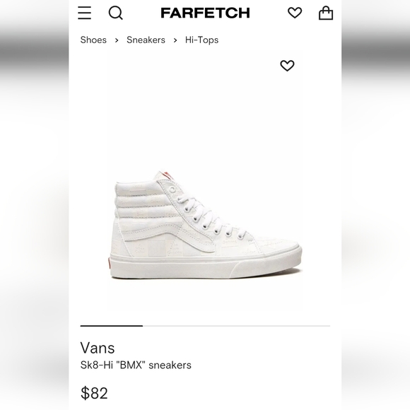 Vans Off The Wall Men's- Women's White Canvas Patterned High-Top Sneakers Unisex - Picture 2 of 8